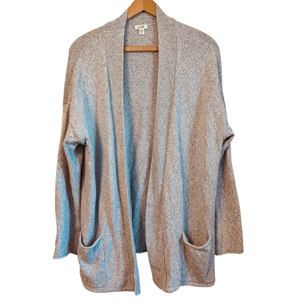 Pure Jill Light Blue Cotton Cozy Open-Front Cardigan Sweater sz XL